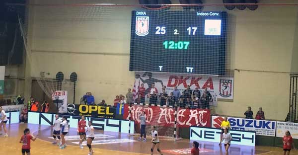 Una fase del match tra Dunaújváros e Indeco Conversano