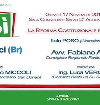 Referendum, Amati a San Donaci per il Sì