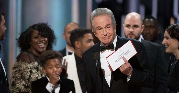 Oscar: sbagliata busta, miglior film è Moonlight