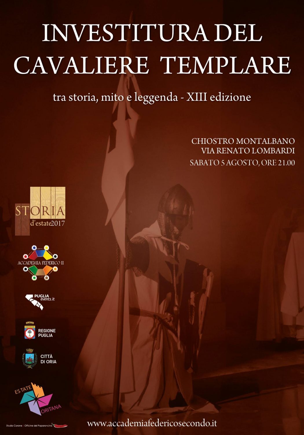 InvestituraDelCavaliereTemplareOria2017 Locandina Investitura Cavaliere Templare Oria 2017