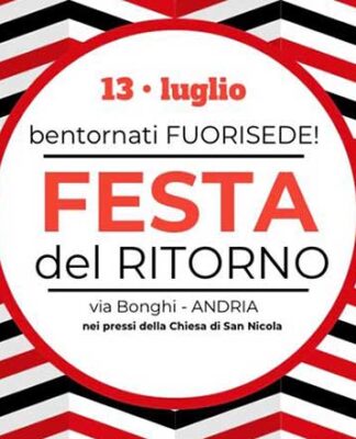 Venerdì 13 ad Andria, la prima Festa del Ritorno per gli studenti fuorisede