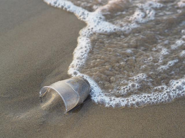Rifiuti In Mare Bicchieri di Plastica
