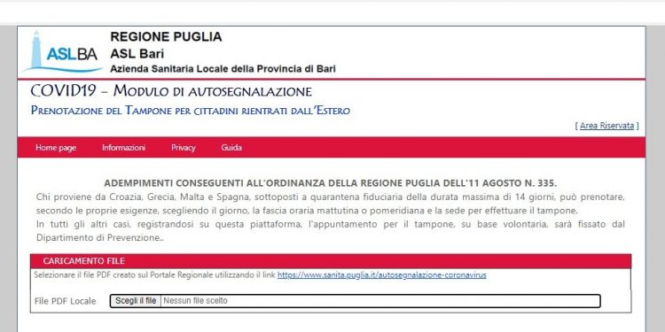 prenotazione_tamponi_asl_bari