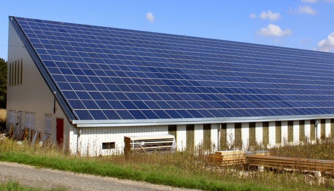 Solar panels on a roof