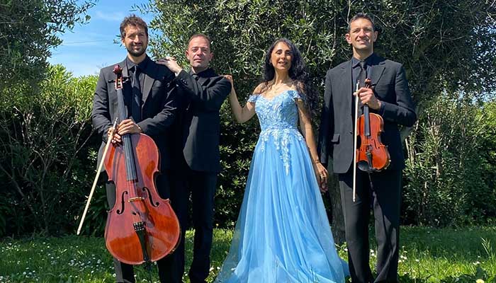 Quartetto OASI a Martina Franca per IterArte, Da Sx Jacopo Mariotti, Diego Gasperi, Roberta Arduini e Paride Battistoni