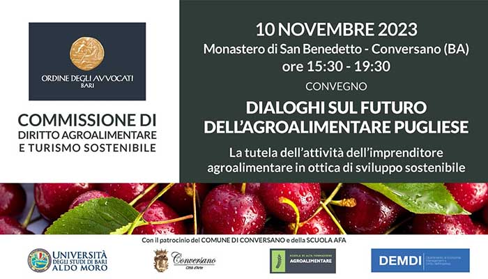 convegno commissione diritto agroalimentare ordine avvocati di bari su futuro imprese a conversano