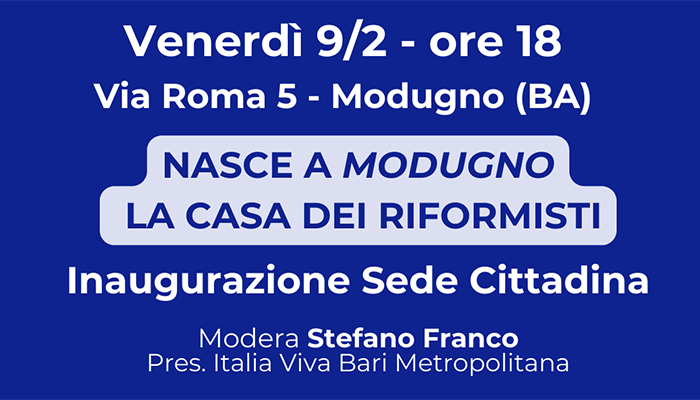 Italia Viva Bari Metropolitana - inaugurazione sede Modugno