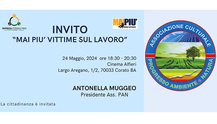 INVITO CONVEGNO SICUREZZA SUL LAVORO