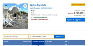 Ceglie Messapica: fino a 238mila euro per soggiorno di 7 giorni ad agosto. La denuncia del Codacons