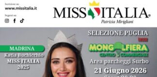 Miss Italia, il tour pugliese 2026 parte da Surbo