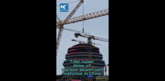 Cina, nel Fujian installata una cupola da 270 tonnellate su un reattore nucleare