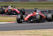 Vittoria Ferrari con Leclerc a Silverstone, Russell e Hamilton sul podio