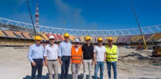 Lecce, proseguono i lavori per la copertura dello Stadio di Via del Mare