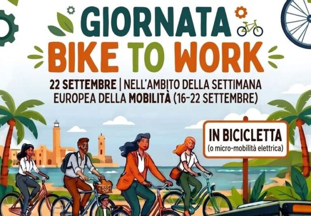 locandina Bike to work Brindisi Settimana europea mobilita 220926