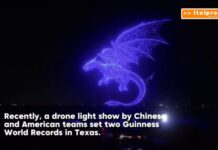 Show di droni congiunto Cina-Usa stabilisce due Guinness dei primati